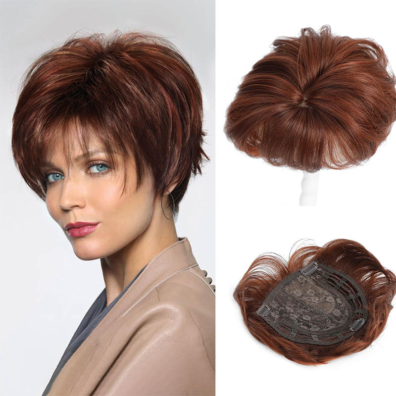 Women's Piece Head Hairpiece Chemical Fiber Increase Cover Wig Short Curly Hair