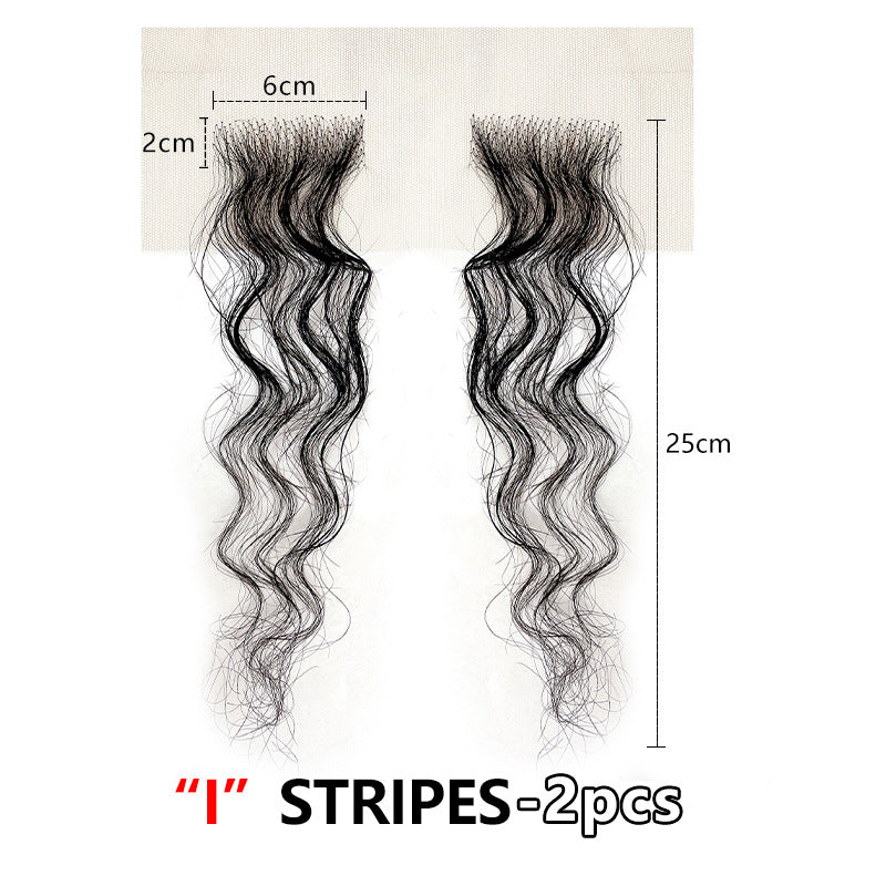 Fake Sideburns Fashion Stickers Real Human Wig Bangs