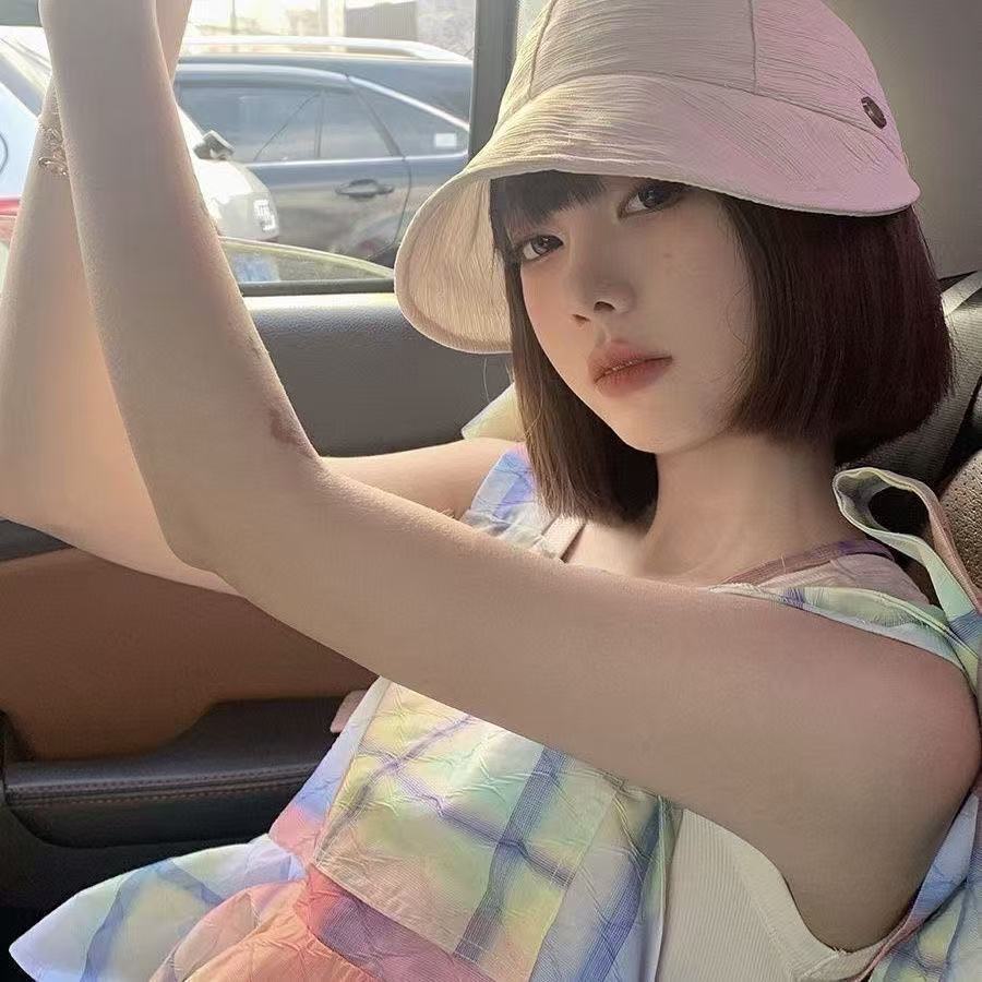 Hat Integrated Simulation Human Bobo Thin Fashion Wig Short Straight Hair