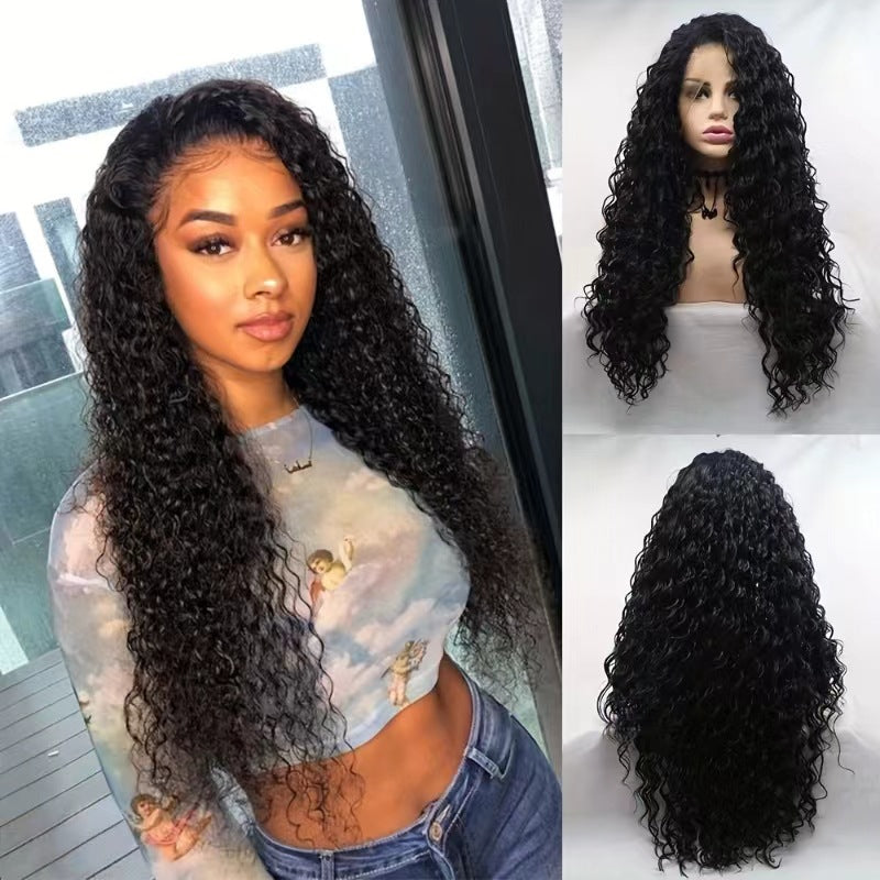 Lace Curly Hair Fluffy Big Wave Half Wig Long Curls