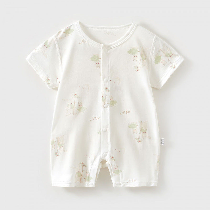 Modal Short-sleeved Jumpsuit Summer Boneless Sewing Born Male Female Jumpsuit, Climbing Suit
