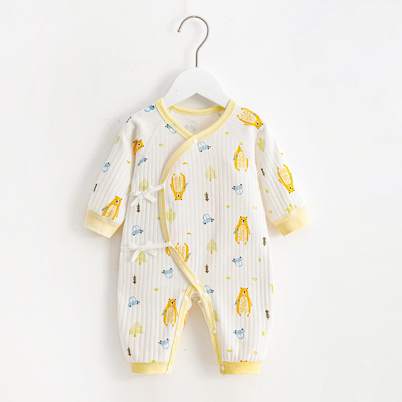 Rompers Born Boneless Cotton Closed Bellyband Crawling Jumpsuit, Climbing Suit
