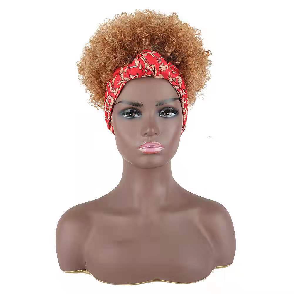 Towel African Small Volume Afro Synthetic Wig Short Curly Hair