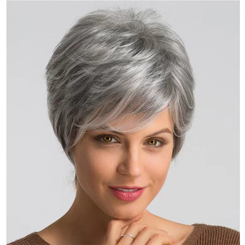 Women's Fashion Mixed Color Bangs Synthetic Wigs Wig Short Curly Hair