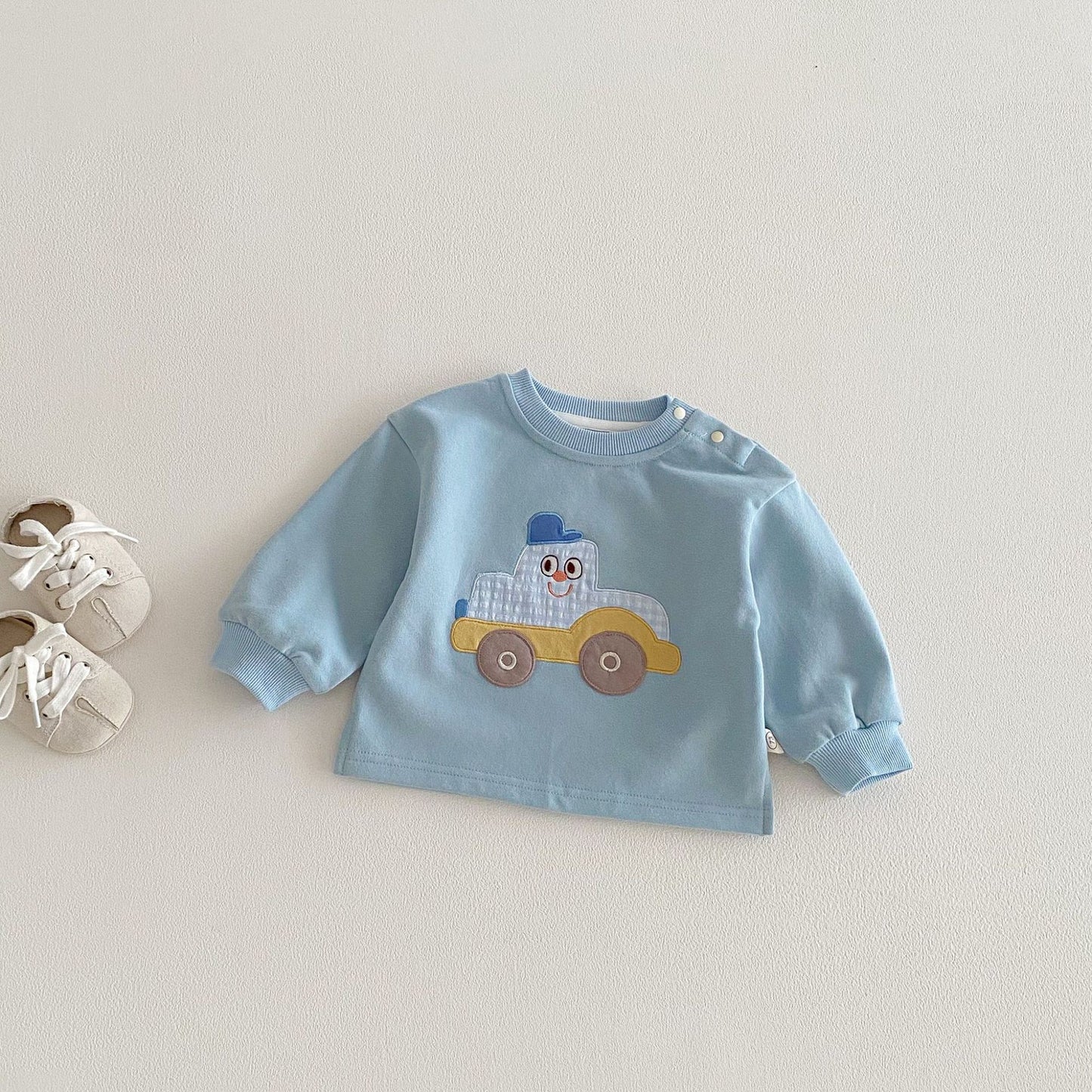 No Refund Change Patch Sweater Spring Boys Fashion Cartoon Children's T-shirt