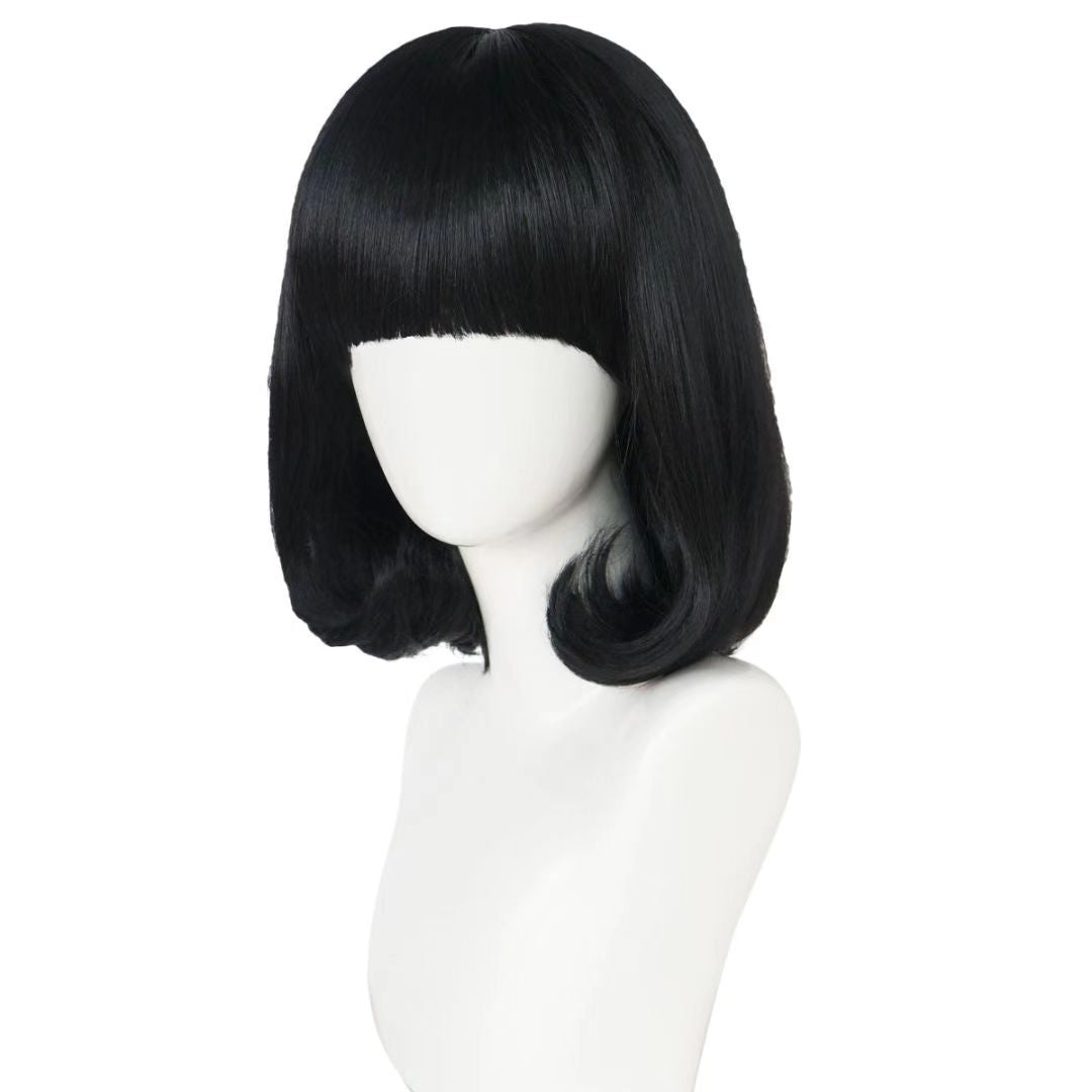 Men's Black Bangs Inner Buckle Short Hair Natural Fluffy Cos Wig