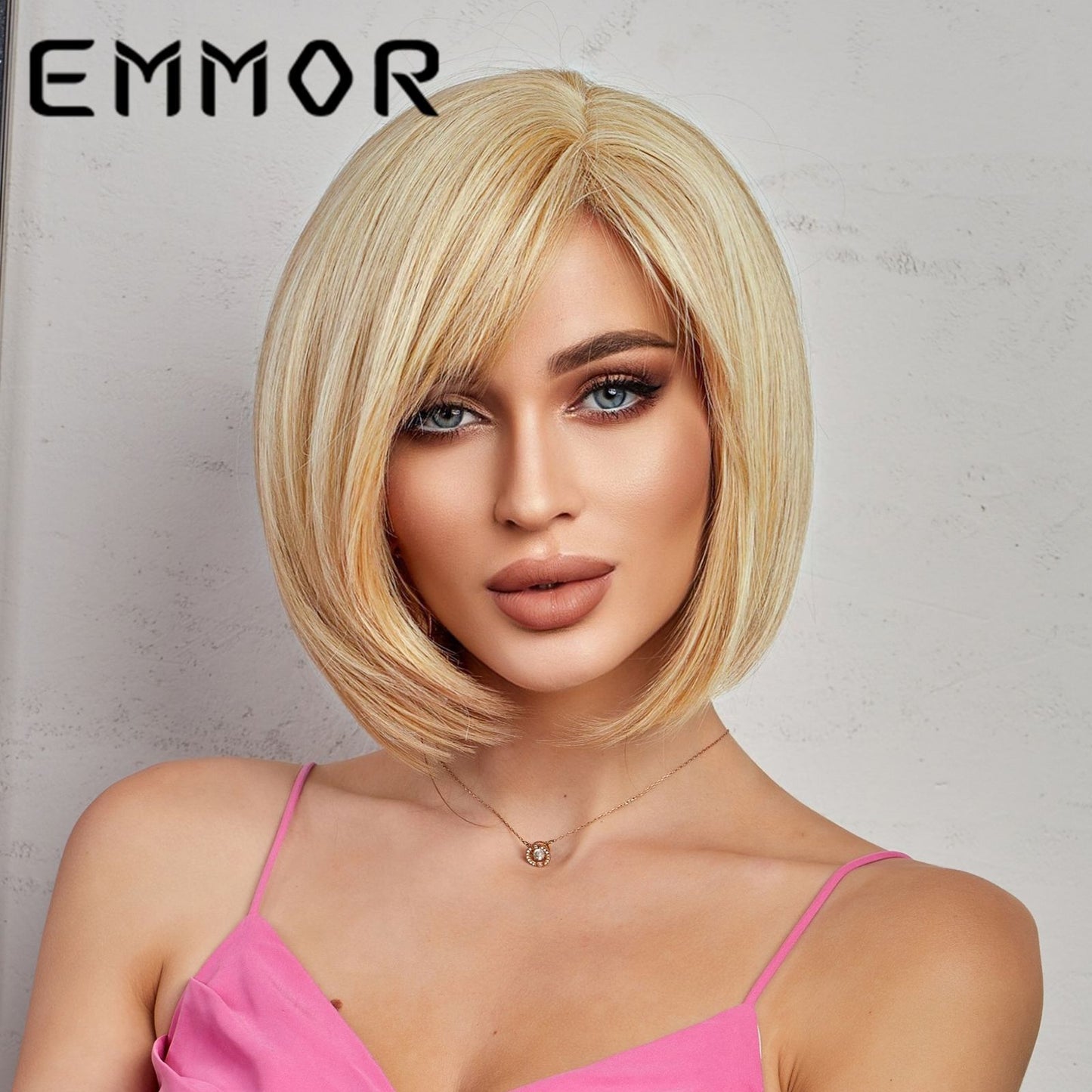 Female Oblique Short Hair Summer Forehead Hand-woven Chemical Long Straight Wig