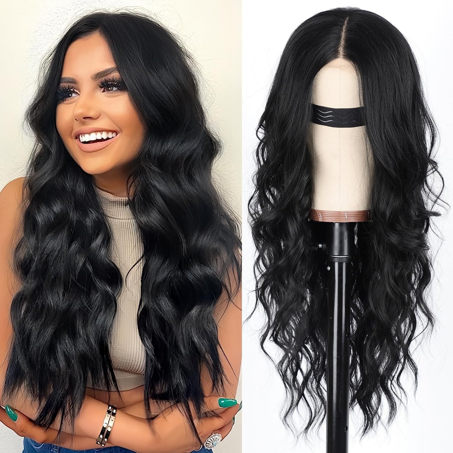 Fashion Front Lace Head Cover African Big Wave Wig Long Curls