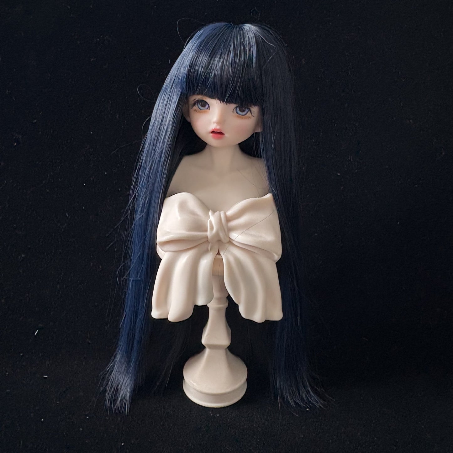 Soft Silk Optional Bangs Long Straight Hair Points Doll Head Cos Wig