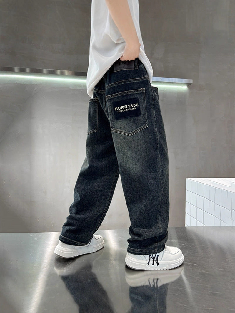 Boy's Jeans Casual Loose Fashionable Teens Children's Pants