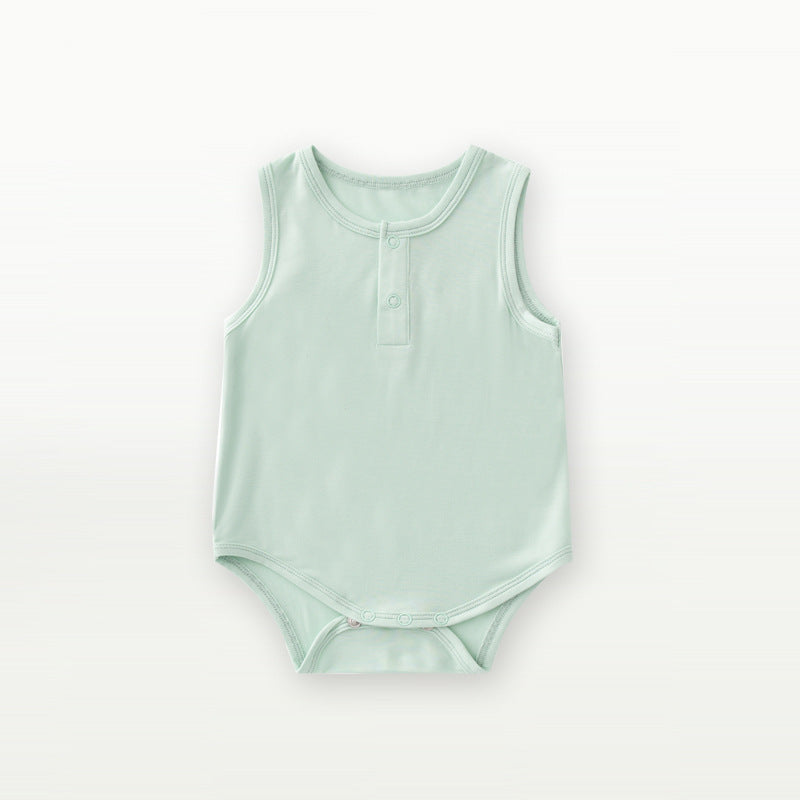 Fiber Clothes For Babies Summer Thin Clothing Sleeveless Vest Born Jumpsuit, Climbing Suit
