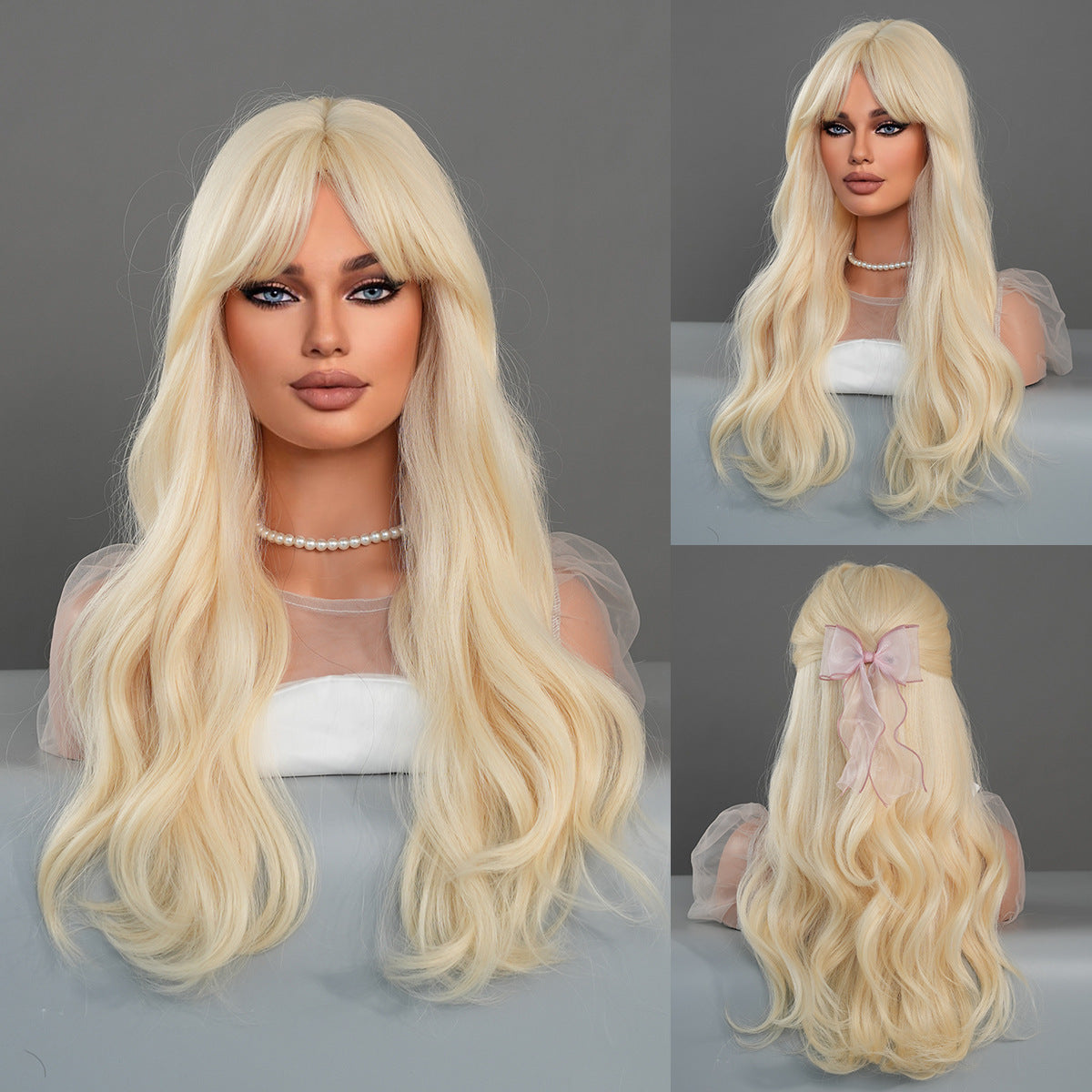 Barbie Long Curly Hair Bangs High Quality Cos Wig