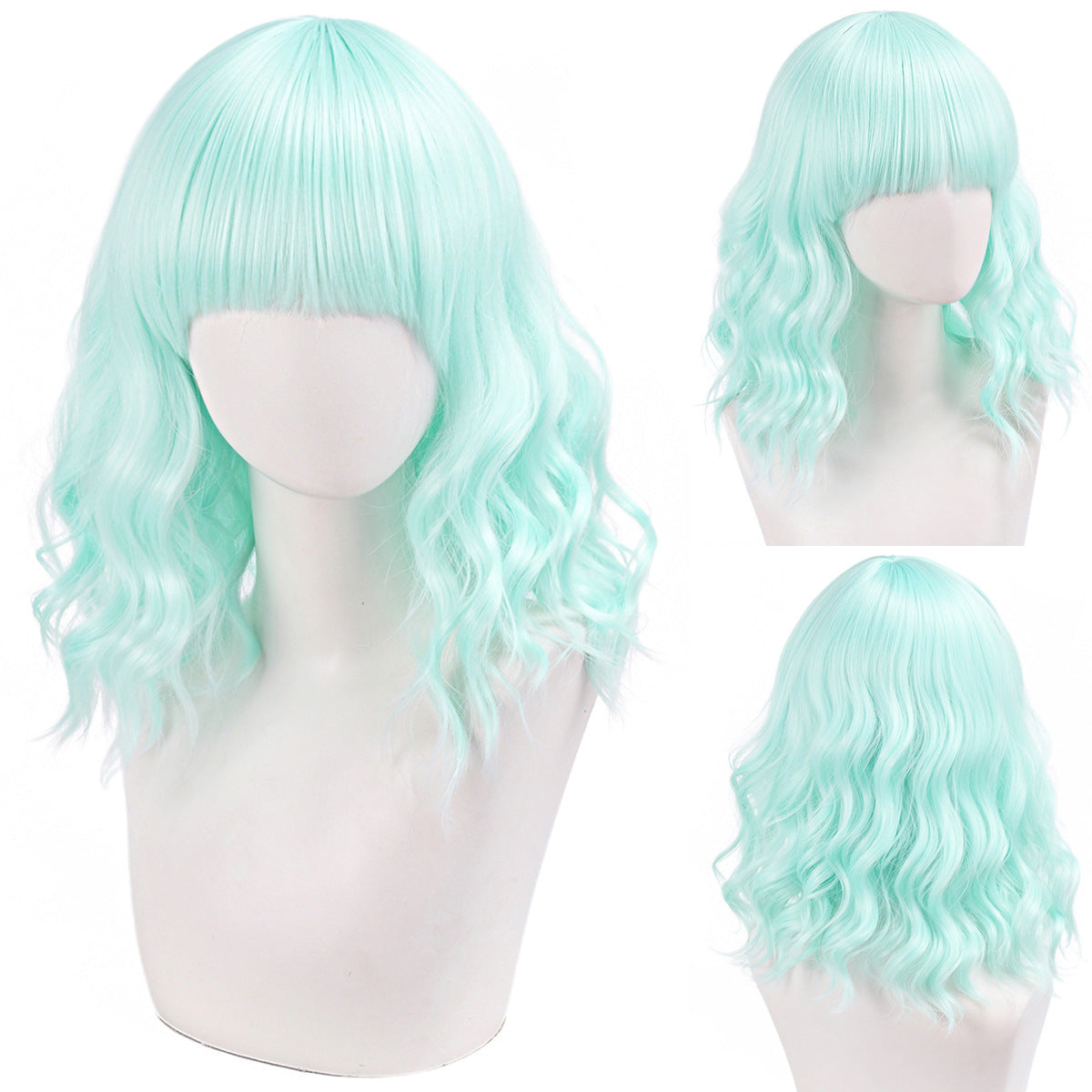 Versatile Comfortable Fringe Festival Water Ripple Wig Short Curly Hair