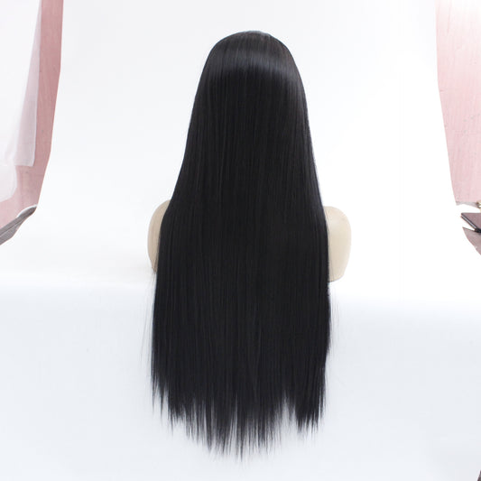 Beauty Pointed Front Lace Black Hair Long Straight Wig