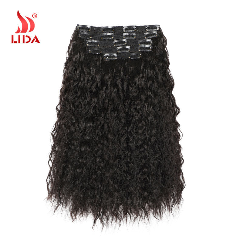 Chemical Fiber Hairpiece Clip Ponytail Suit Long Straight Wig