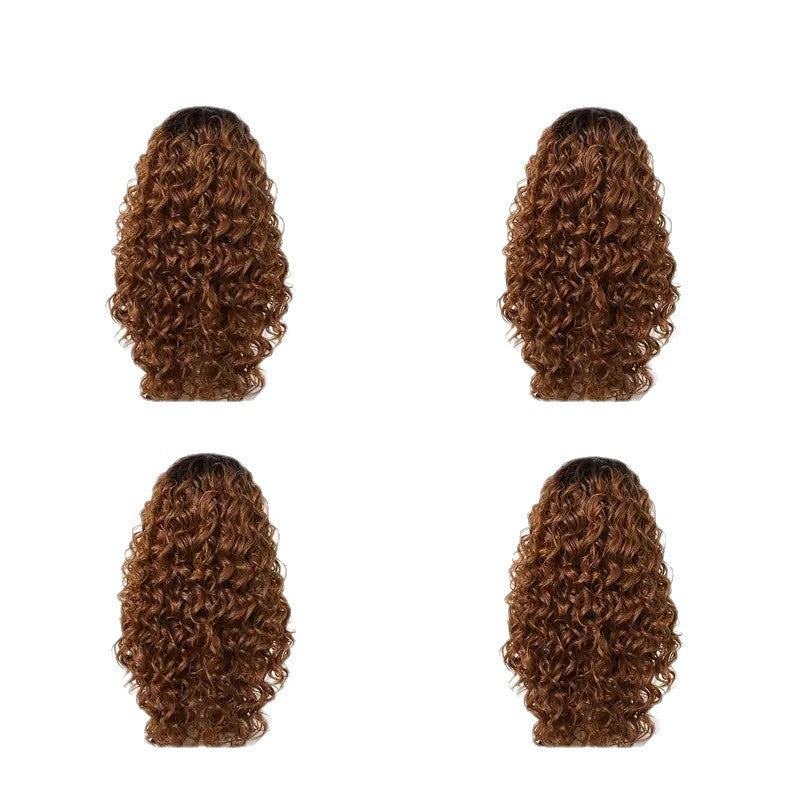 Women's Wigs With Small Curly Hair Rose Net African Roll Wig Long Curls