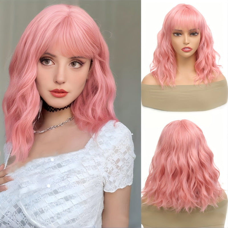 Water Ripple Rose Net Breathable Wave Female Wig Short Curly Hair