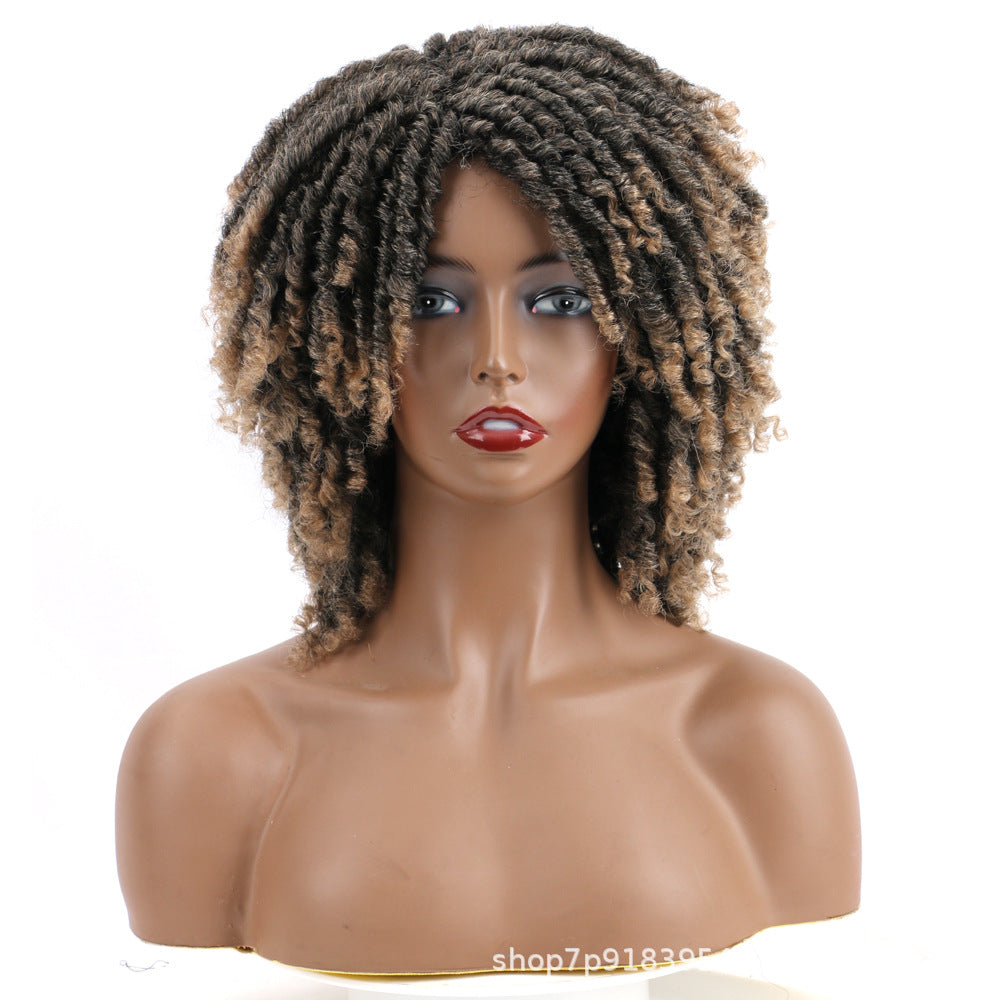 African Wigs With Small Curly Hair Dreadlocks Headgear Hollow Other Wig