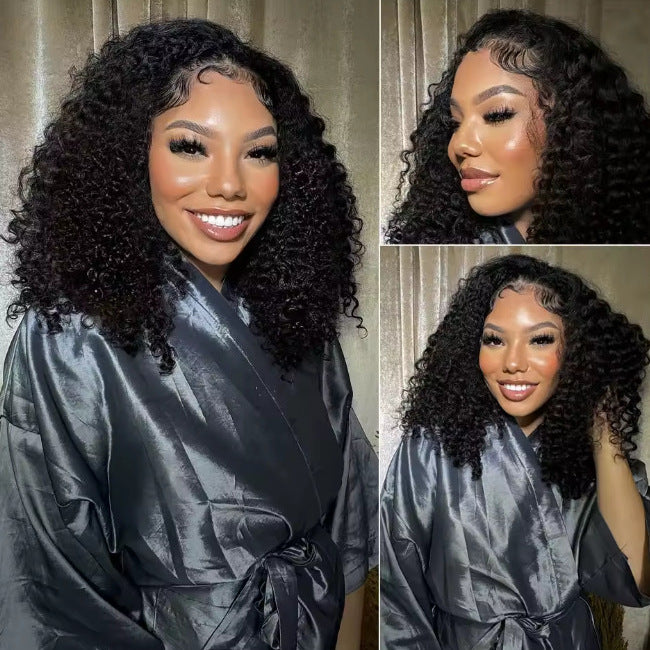 Women's Front Lace Sheath African Small Support Wig Short Curly Hair