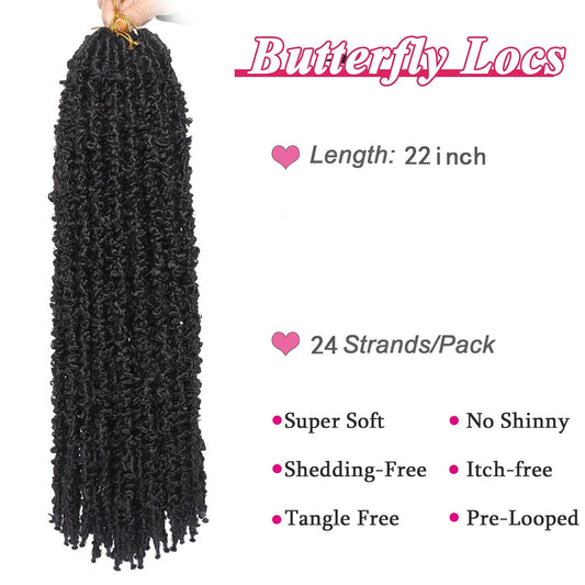 African Dreadlocks Hair Extensions Butterfly Crochet Long Straight Wig