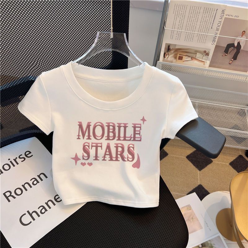 Children's Short-sleeved High Waist Summer White Short Inner Half-sleeved Shirt Children's T-shirt