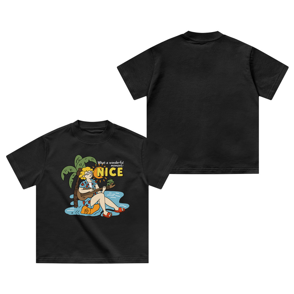 Children's Older Summer Print Cotton Clothes Heavy Short Sleeve Tops Children's T-shirt