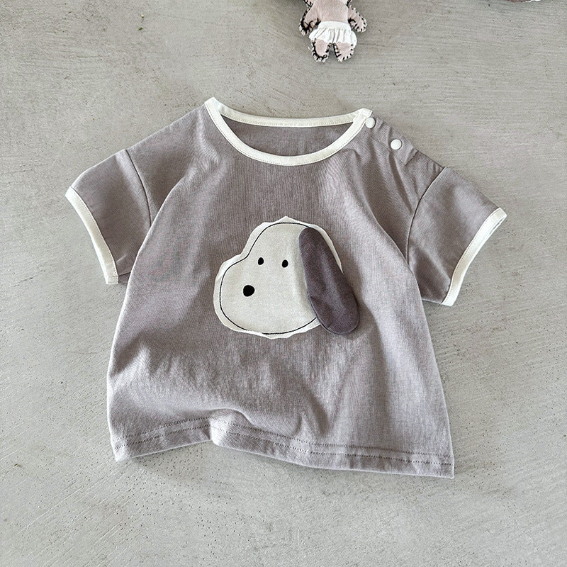 Children's Boy's Short-sleeved Summer Clothes Cartoon Half Sleeve Top Bottoming Shirt Children's T-shirt