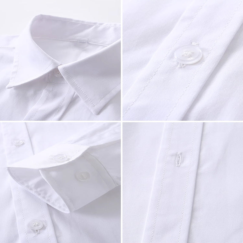 Children's White Cotton Long Sleeve Performance Chorus Primary Children's Shirt