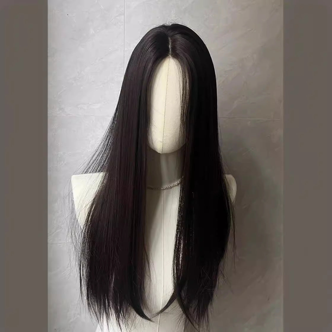 Front Lace Female Mid-length Fluffy Bangs Curly Wig Long Curls
