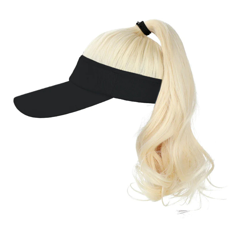 Personality Horse Tail Wavy Roll Pink Wig Ponytail