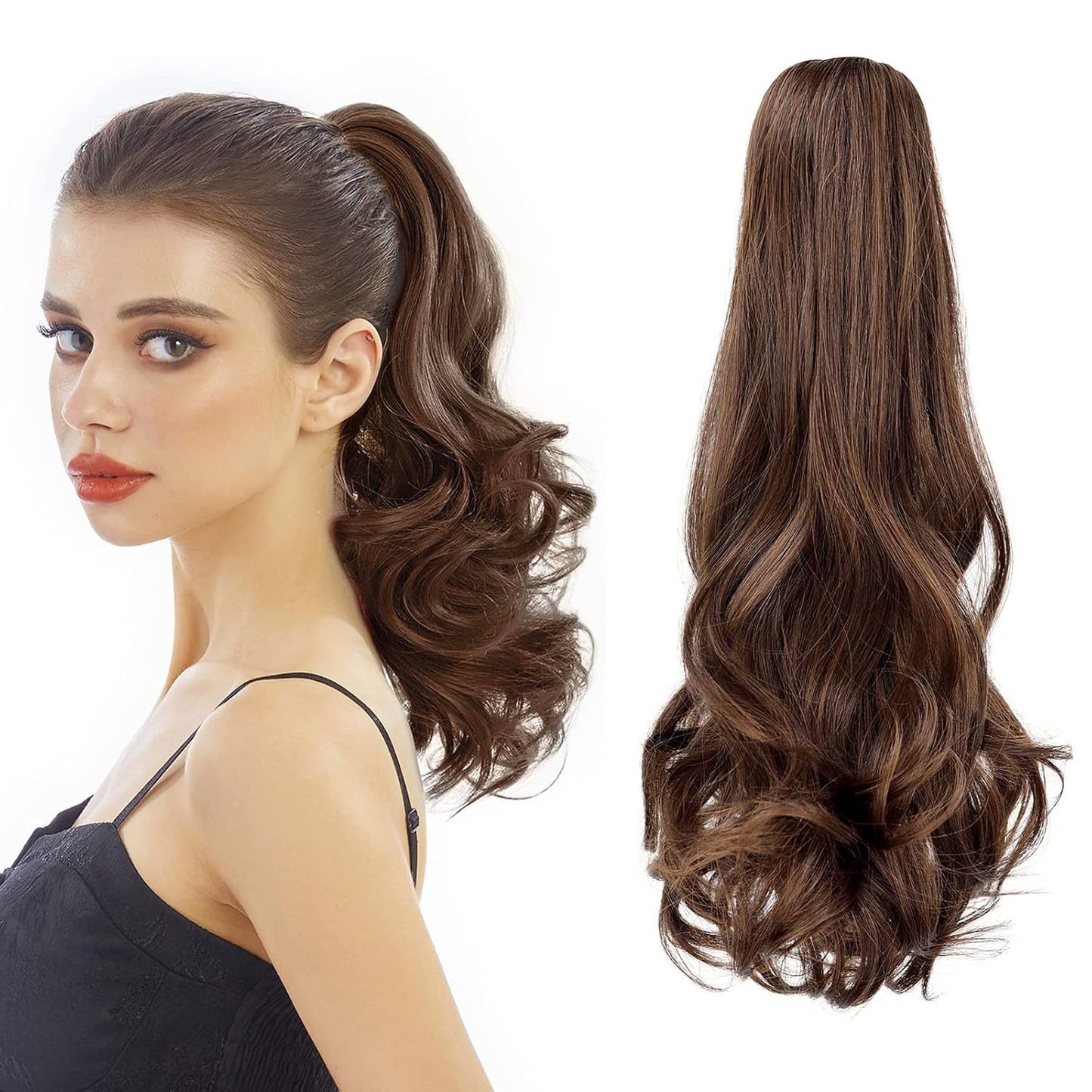 Tiger Mouth Grip Female Double Ladies Wig Ponytail