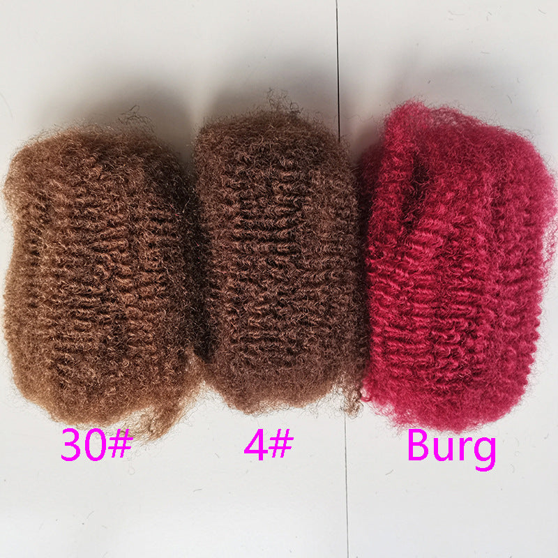 New Beautiful Colored Puffy Silk Human Real Hair Wig