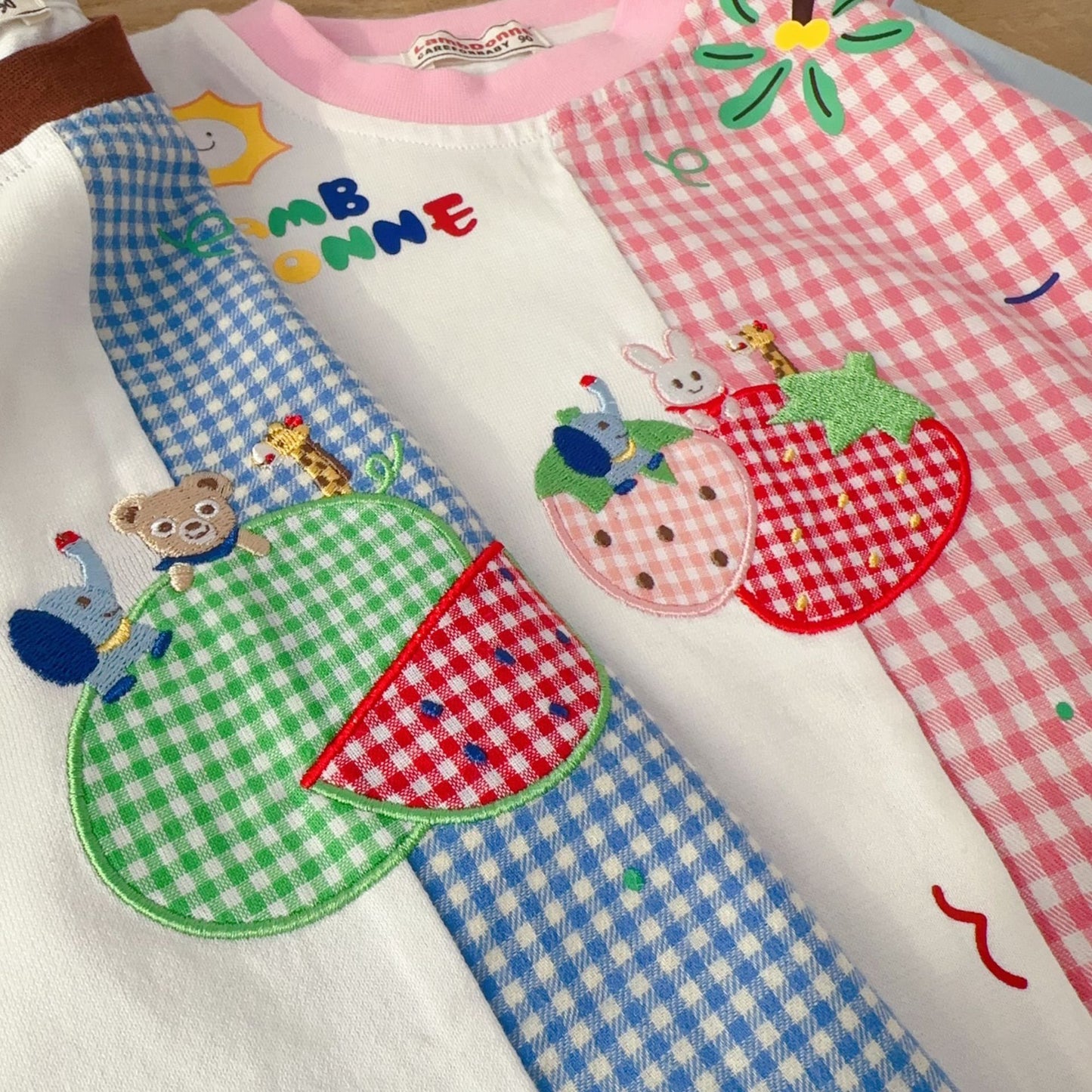 Children's Summer Short-sleeved Round Neck Cartoon Embroidery Children's T-shirt