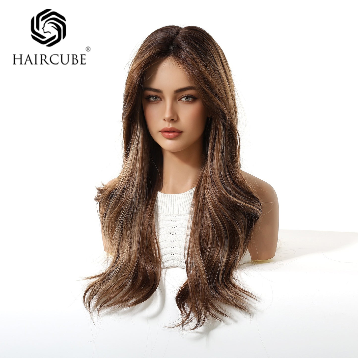 Trendy Source Bangs Valgus Ladies Fiber Wig Long Curls