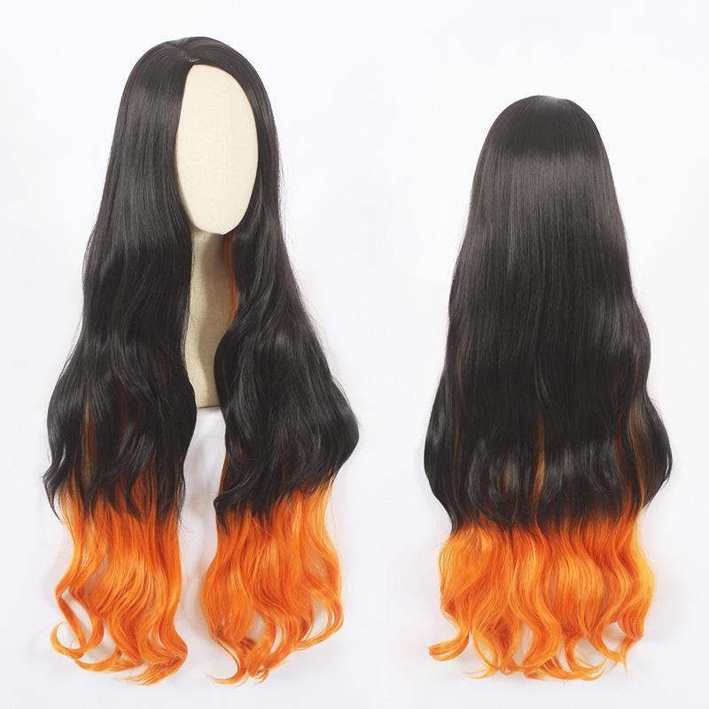 No Ghost Kitchen Door Gradient Brown Curly Cos Wig