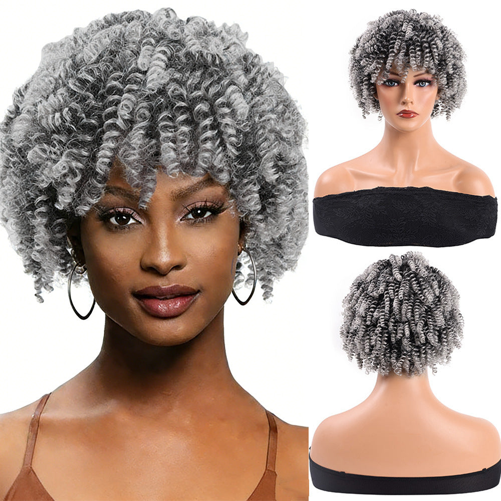 Small Volume Explosion Headgear Short Hair Band Wig Long Curls