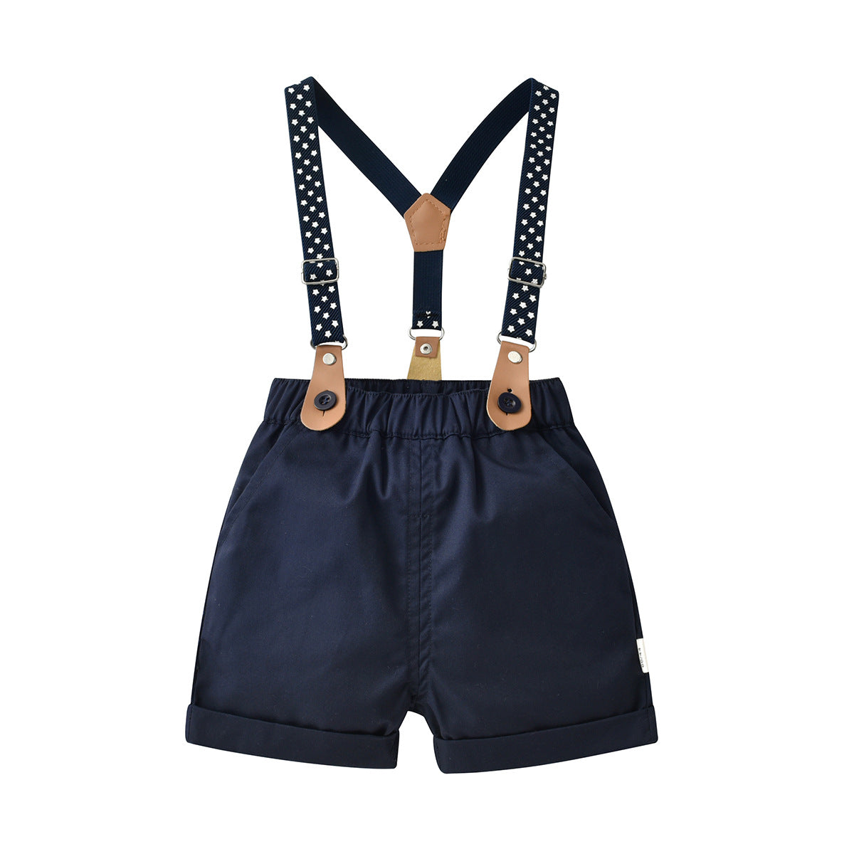 Summer Boy Gentleman Two-piece Infant Banquet Dress Bow Tie Suspender Children's Suit