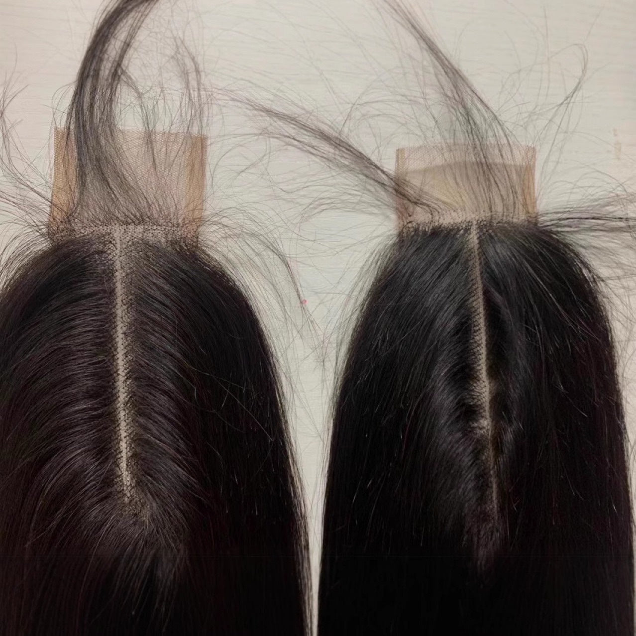 Lace Hair Piece Real Human Hand-woven Bag Long Straight Wig