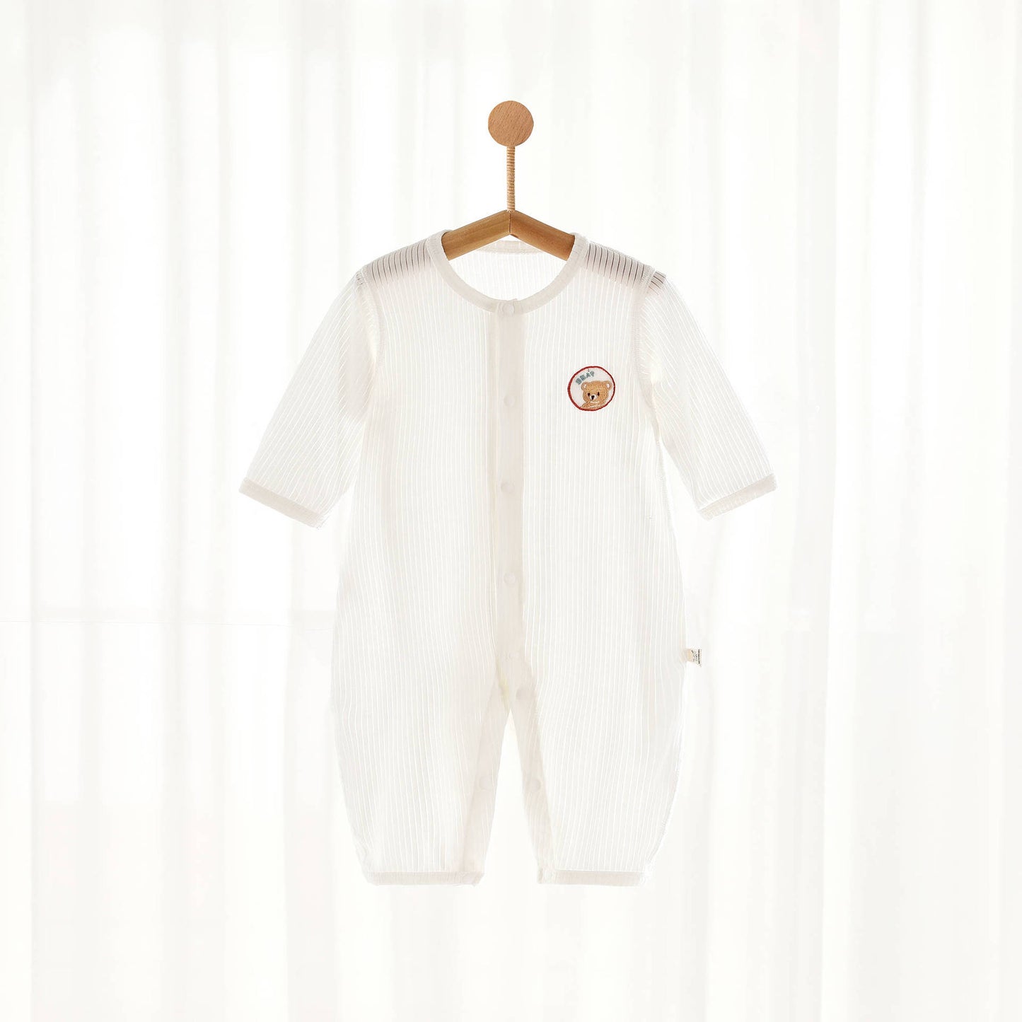 For Babies Summer Thin Air Conditioning Room Boys Long-sleeved Modal Jumpsuit, Climbing Suit