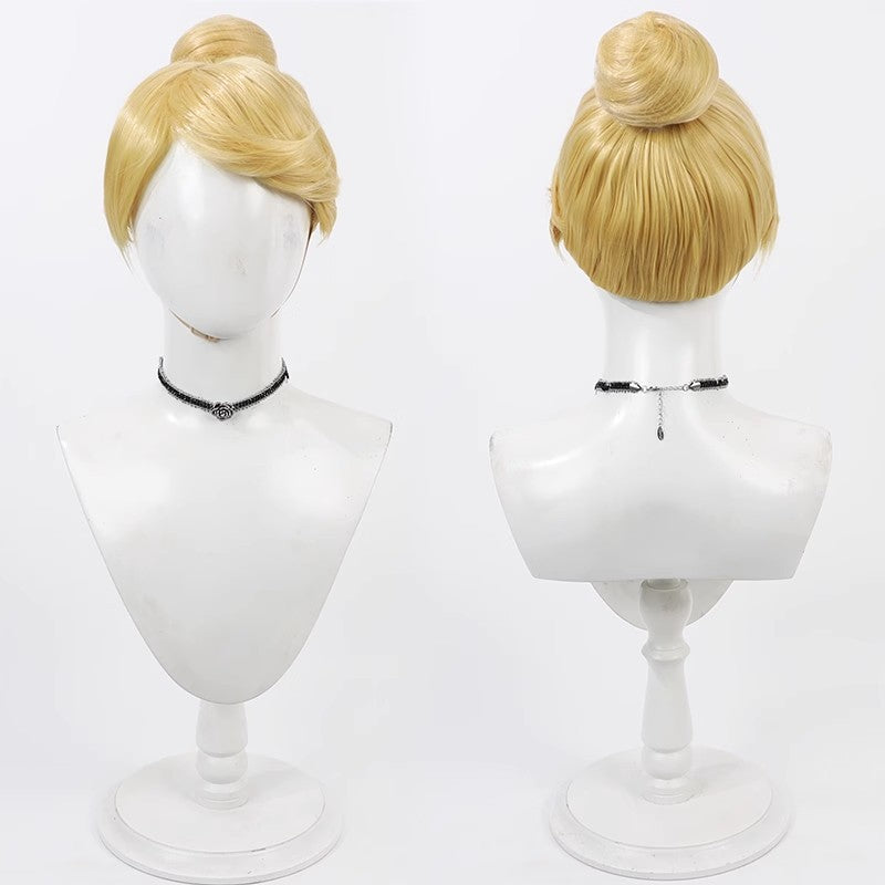Princess Style Gray Golden Yellow Simulation Scalp Cos Wig