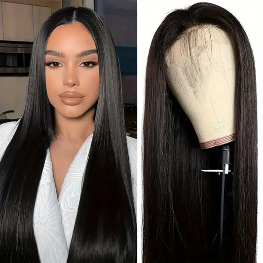 Fashion Front Lace African Medium Hair Long Straight Wig