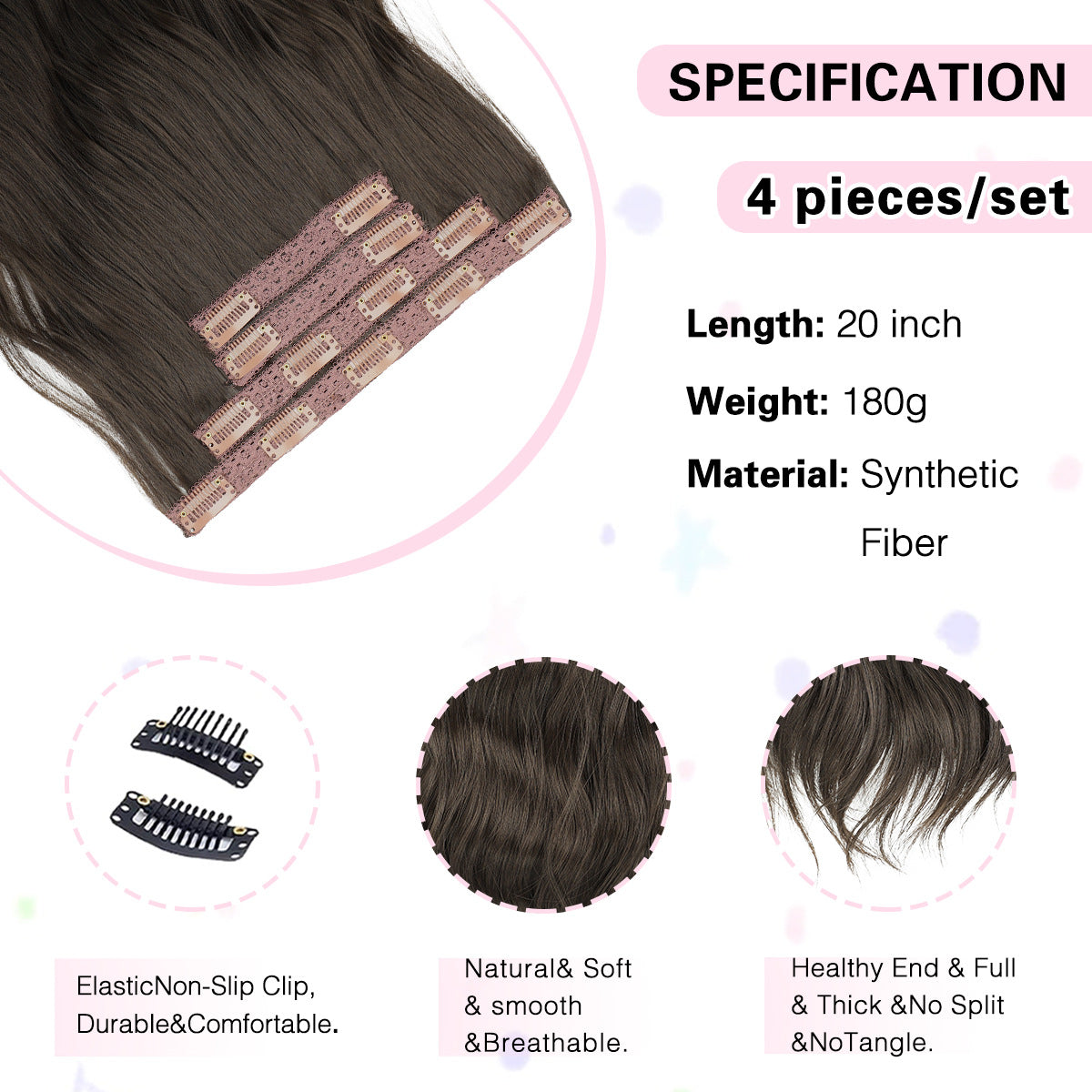 Long Curly Female Set Hairpiece Clip Chemical Fiber Hair Wig