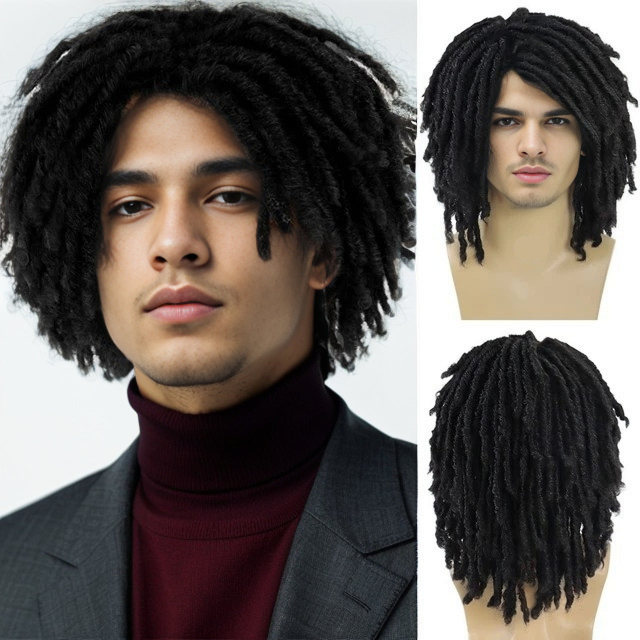 Men's African Dreadlocks Chemical Fiber Braids Men's Wig