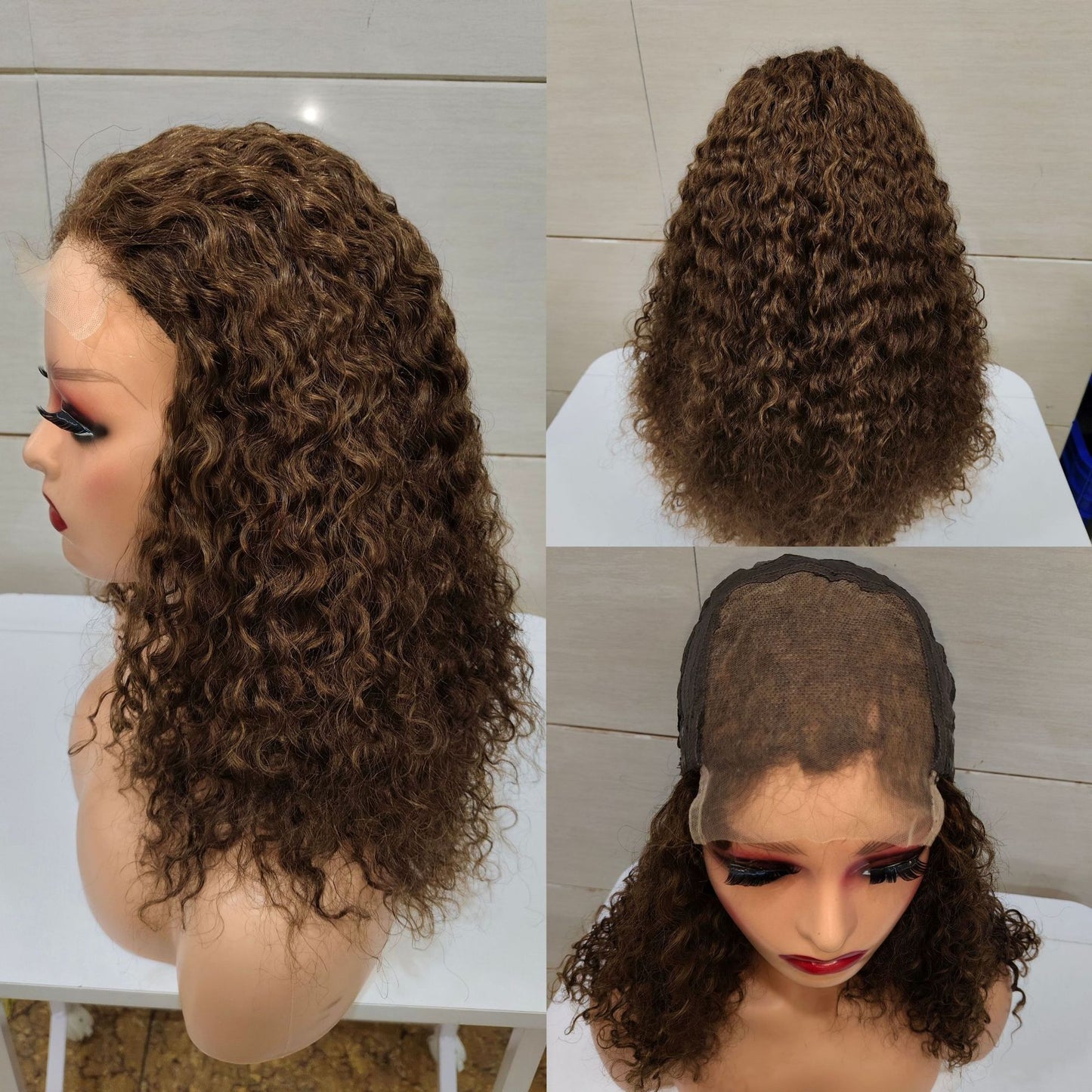 Double Drawn Human Lace Curly Density Real Hair Wig