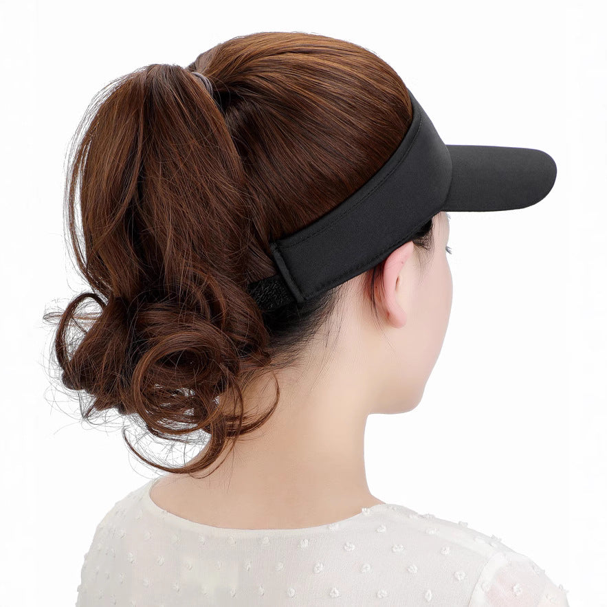 Women's Hair Baseball Cap Fashion Realistic Integrated High Wig Long Curls