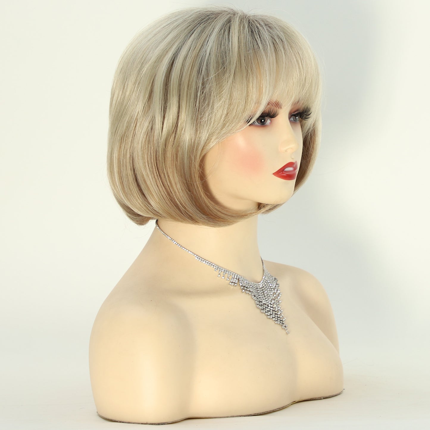 Gradient Golden Inner Buckle Chemical Fiber Wig Short Straight Hair