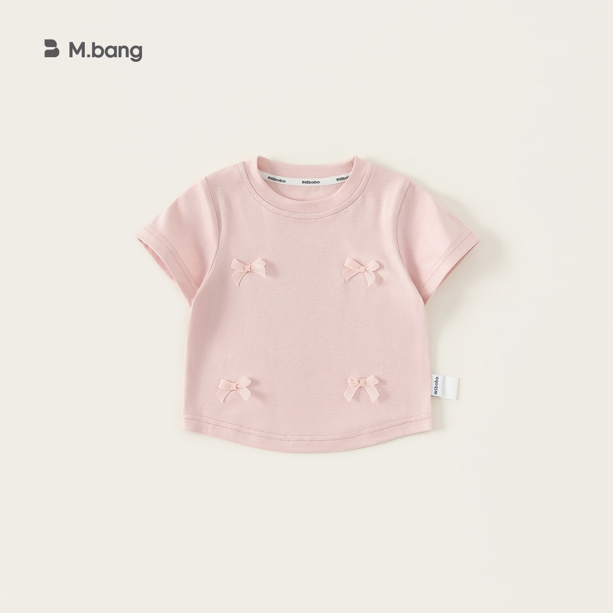 Children's Summer Bow Round Neck Top Comfortable Children's T-shirt