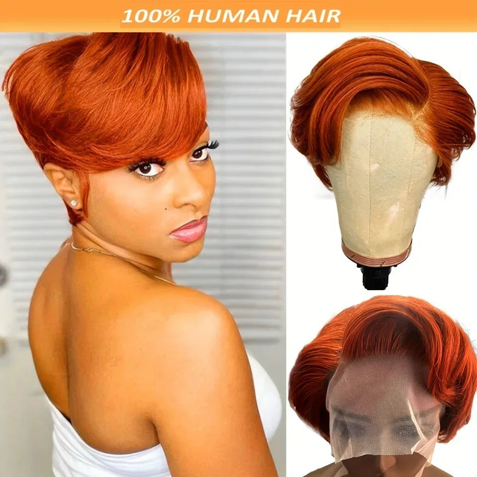 Lace Pixie Cut Short Bob Human Real Hair Wig