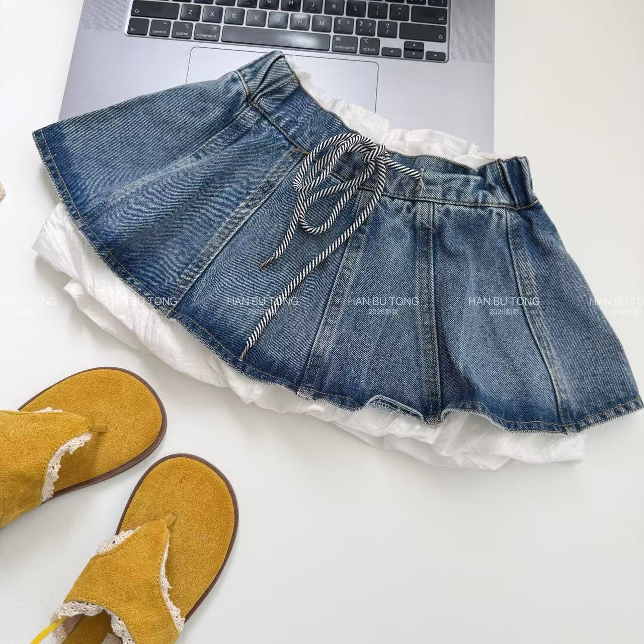 Children's Summer Fake Two-piece Vest Sleeveless Sling Denim Children's Suit
