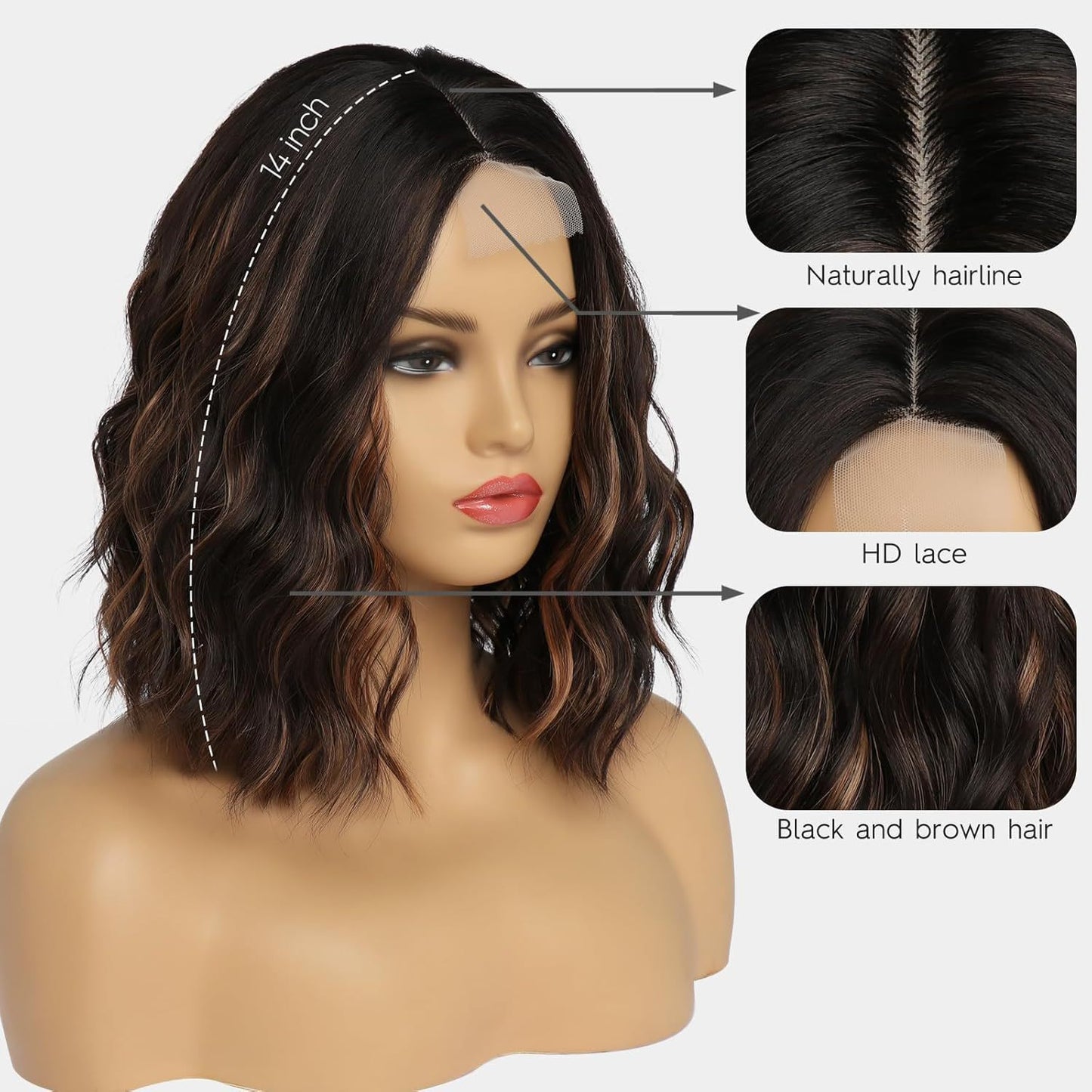 Graceful Women's Front Lace Synthetic Wigs Wig Short Curly Hair
